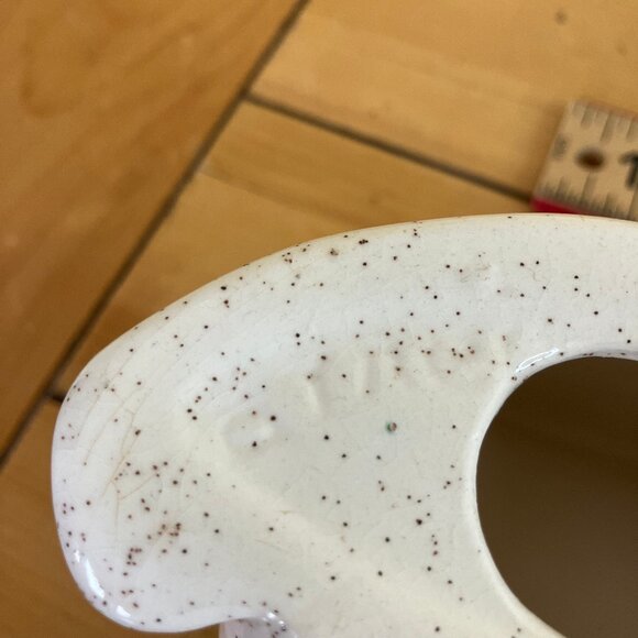 Arnel's Ceramic Puppy Dog Eye Glasses Holder Stand Vintage Hand Painted w/ Spots - Picture 6 of 8